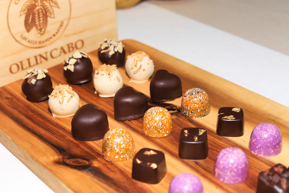 Bombones & trufas de chocolate artesanal caja con 4 piezas