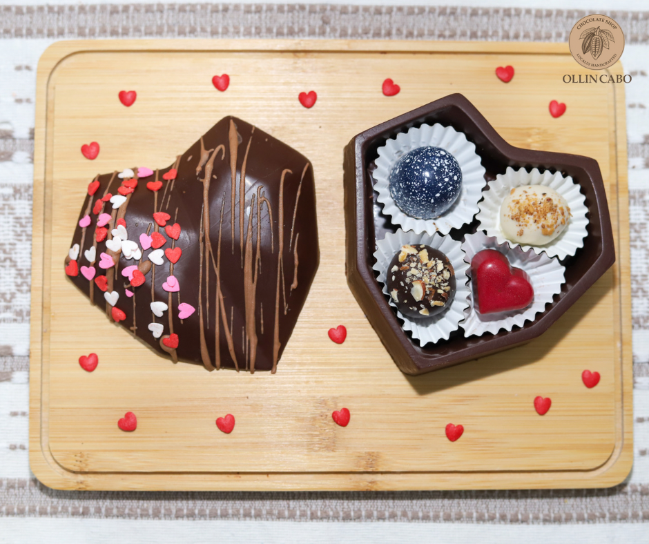 Cofre de chocolate con bombones y trufas
