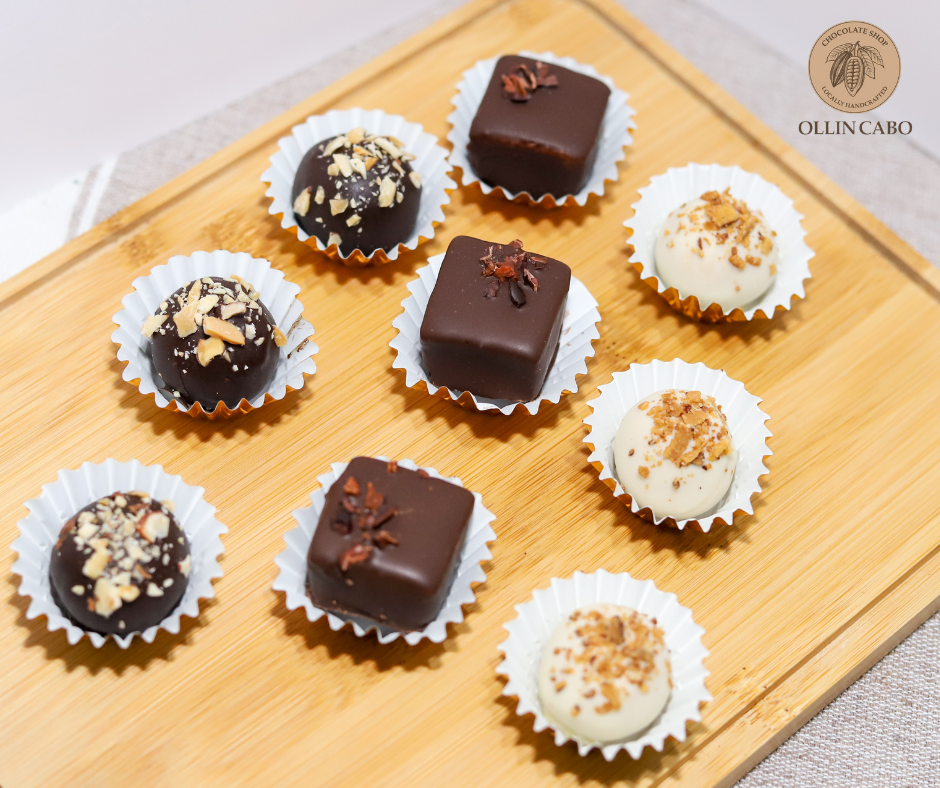 Bombones & trufas de chocolate artesanal caja con 4 piezas
