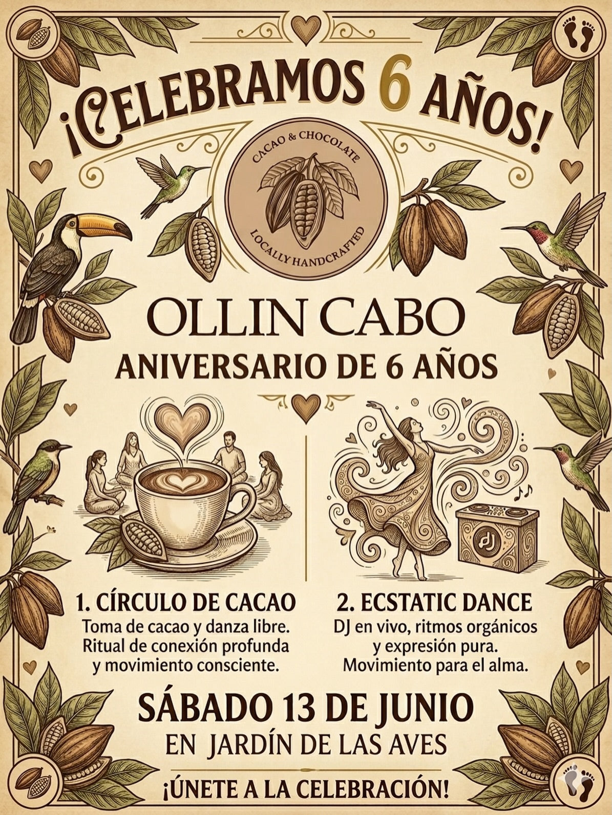 ANIVERSARIO OLLIN CABO CIRCULO DE CACAO Y ECSTATIC DANCE